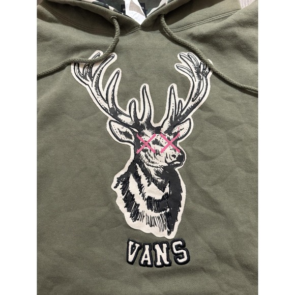 Y2K Vans Skateboarding Deer Logo Hoodie Size L - Picture 5 of 9
